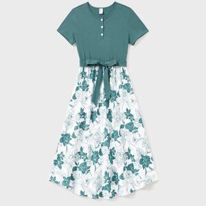 NWT Floral Matching Family Outfits Green Botanical Print Dresses